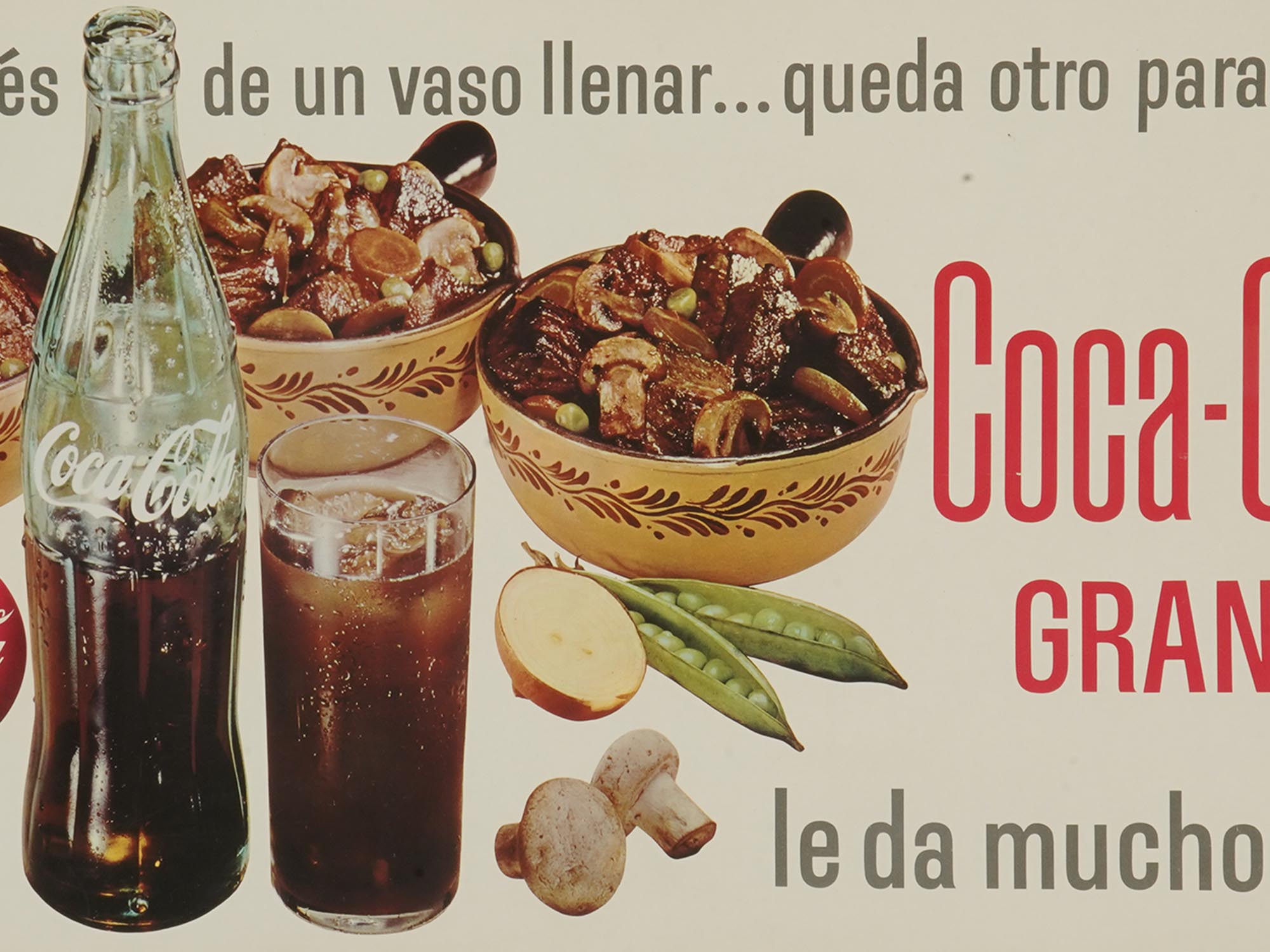 VINTAGE SPANISH COCA COLA ADVERTISEMENT POSTER PIC-1